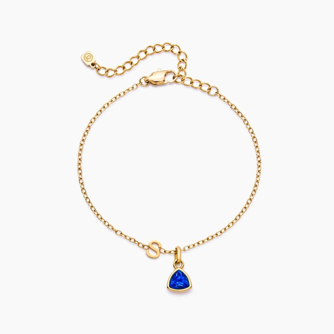 Charm Bracelet with Initial and Birthstone