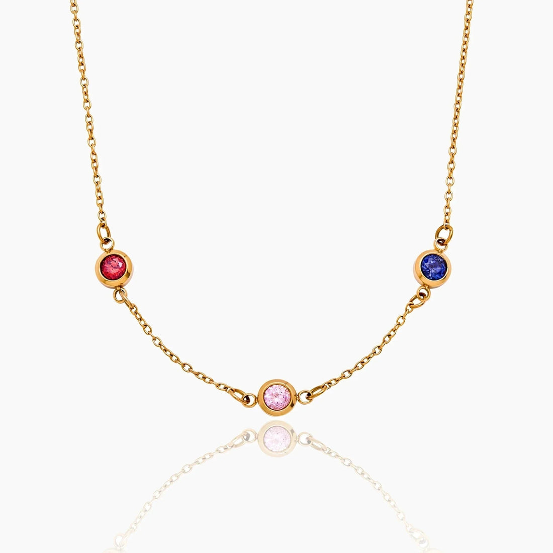 Personalized Necklace with Multiple Birthstones