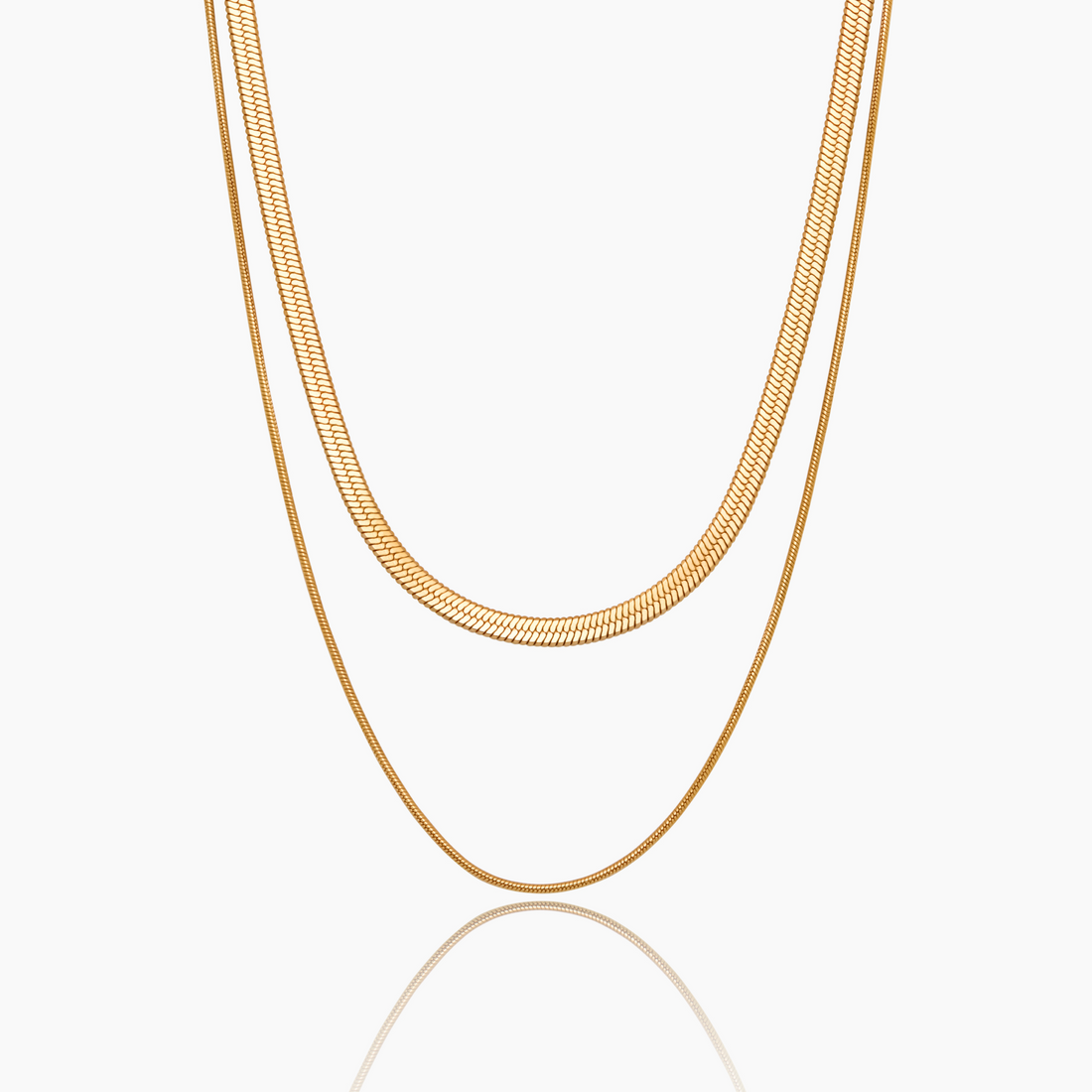 Layered Double Snake Chain Necklace