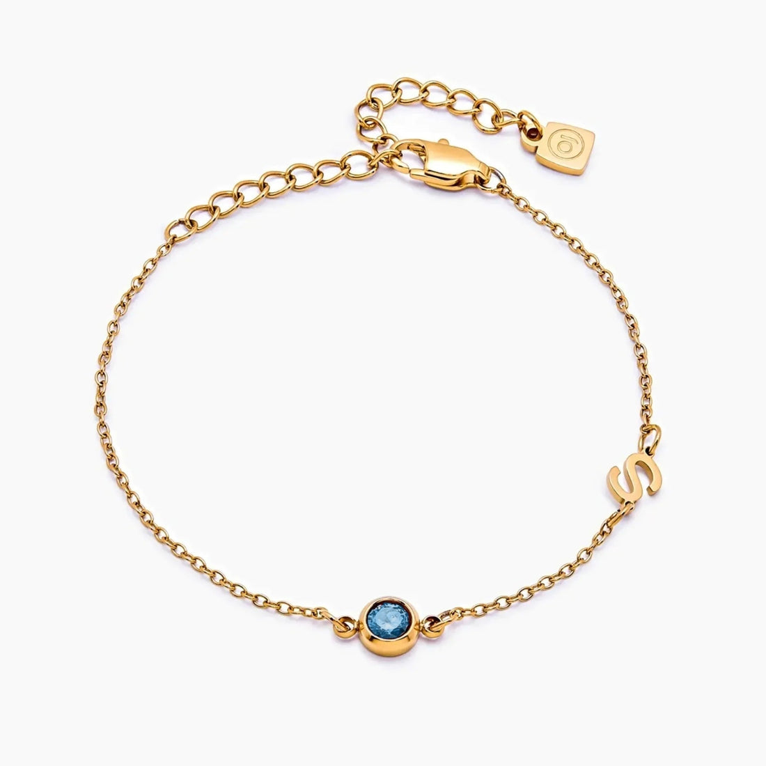 Bracelet with Initial and Birthstone