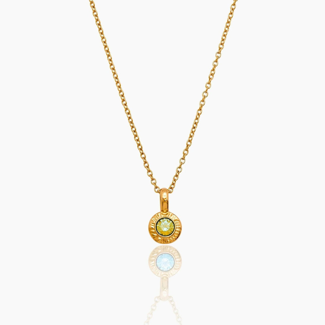 Necklace with Crushed Birthstone Pendant