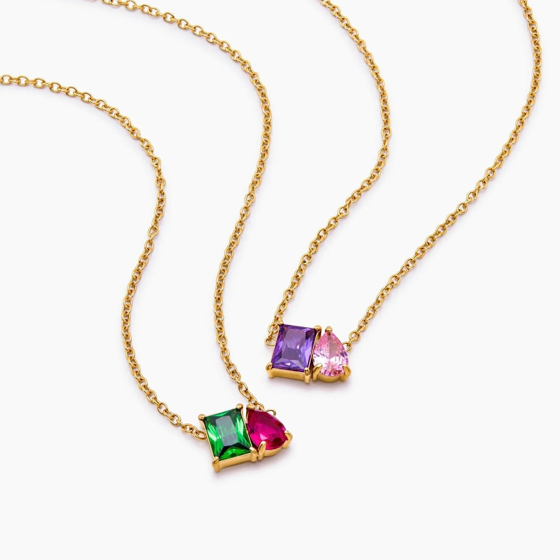 Eternal Duo Necklace with Birthstones