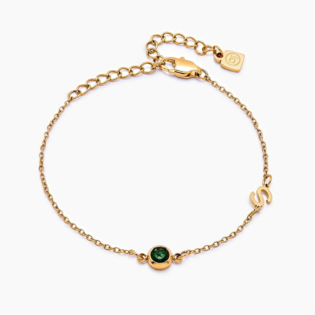 Bracelet with Initial and Birthstone