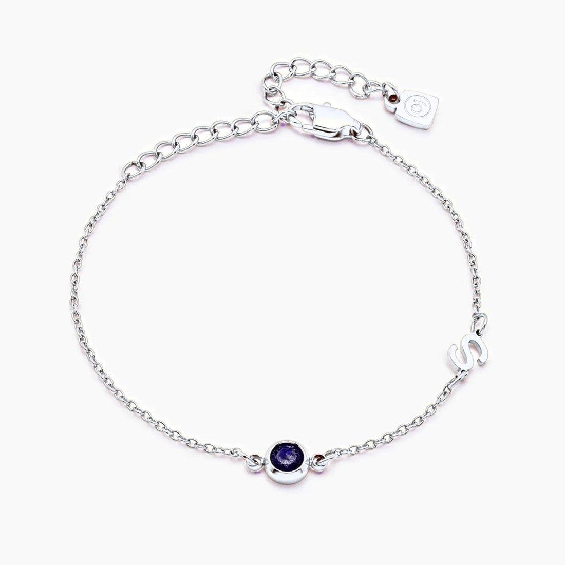 Bracelet with Initial and Birthstone