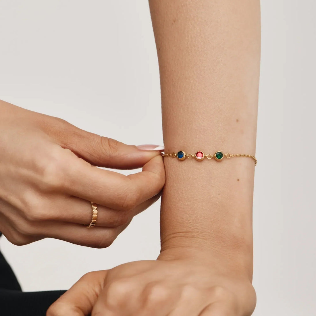 Personalized Bracelet with Multiple Birthstones