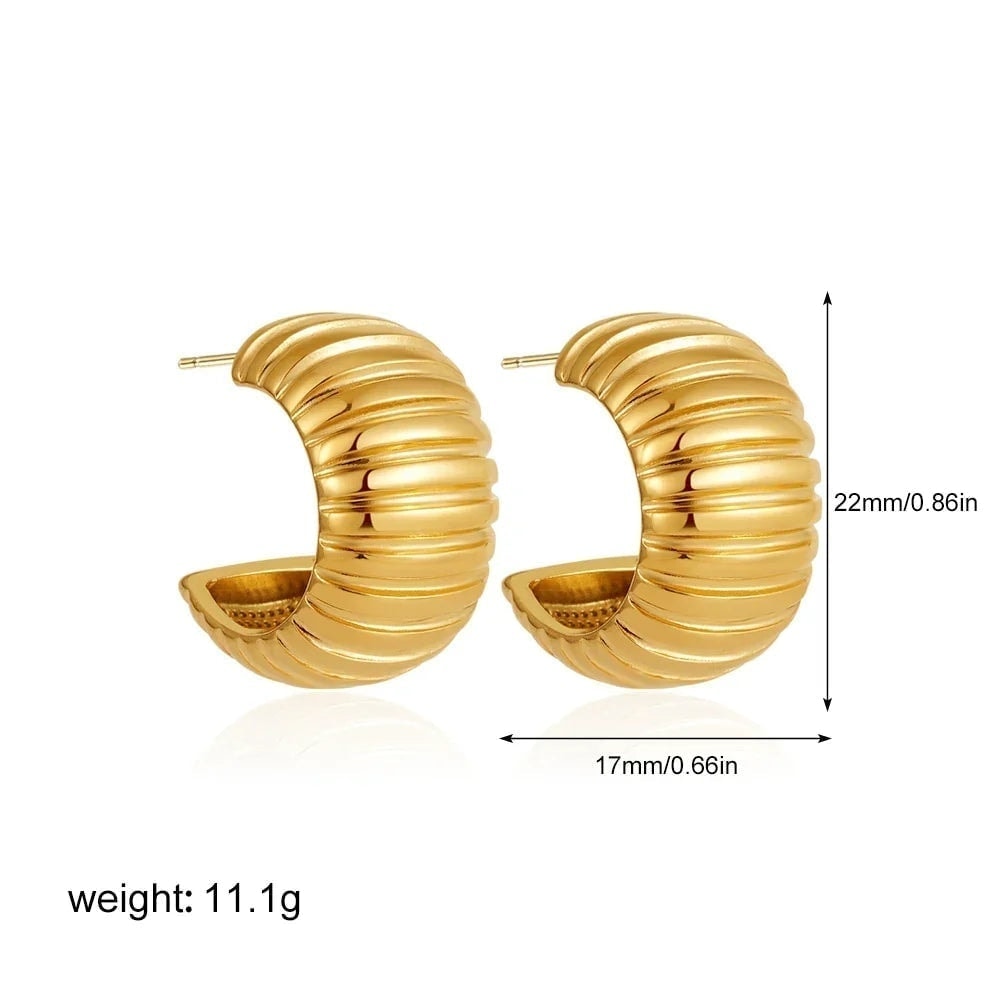 Maxi Ribbed Croissant Hoops