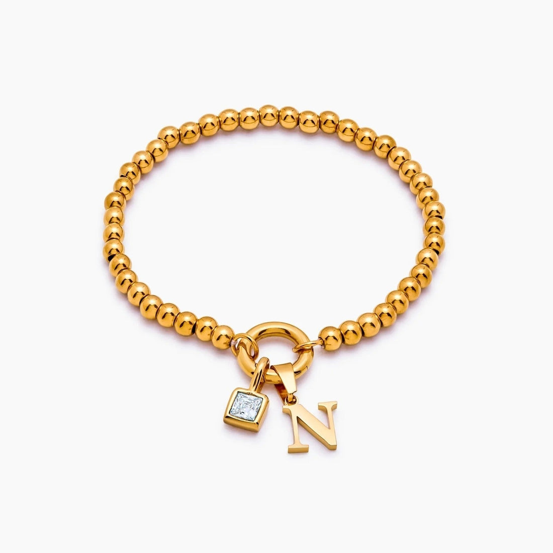 Initial Bracelet with Birthstone