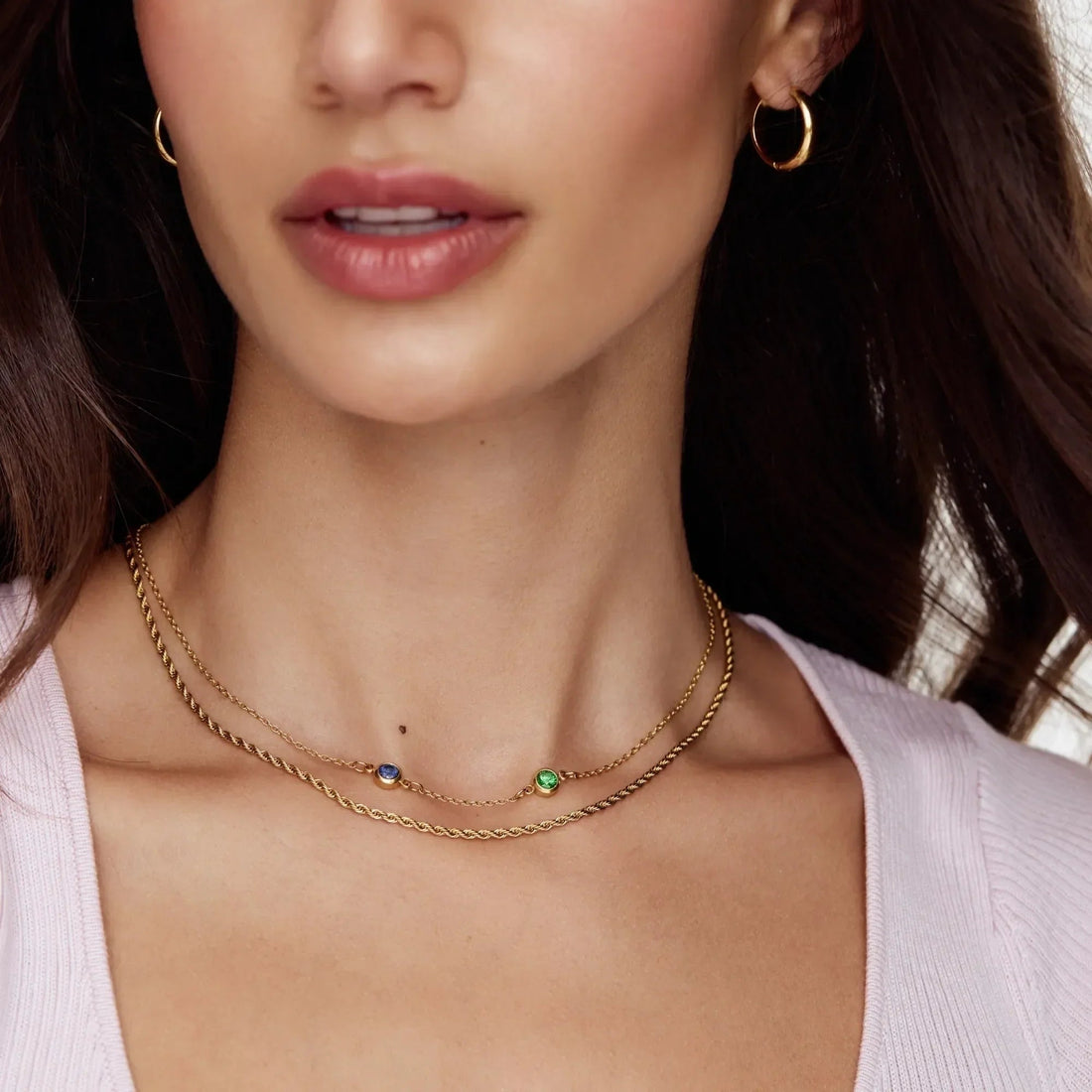 Personalized Necklace with Multiple Birthstones