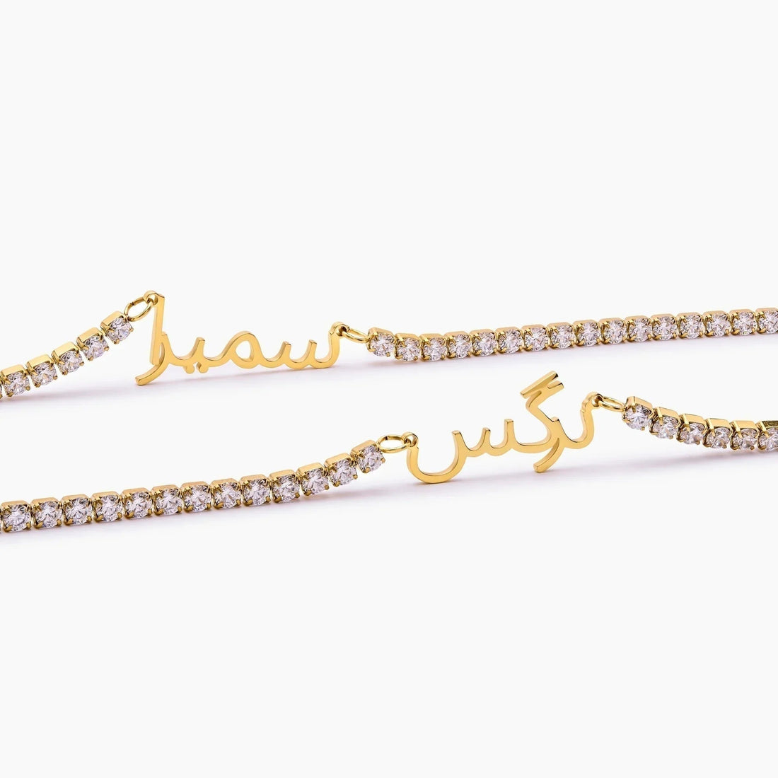 Arabic Name Necklace with Crystals