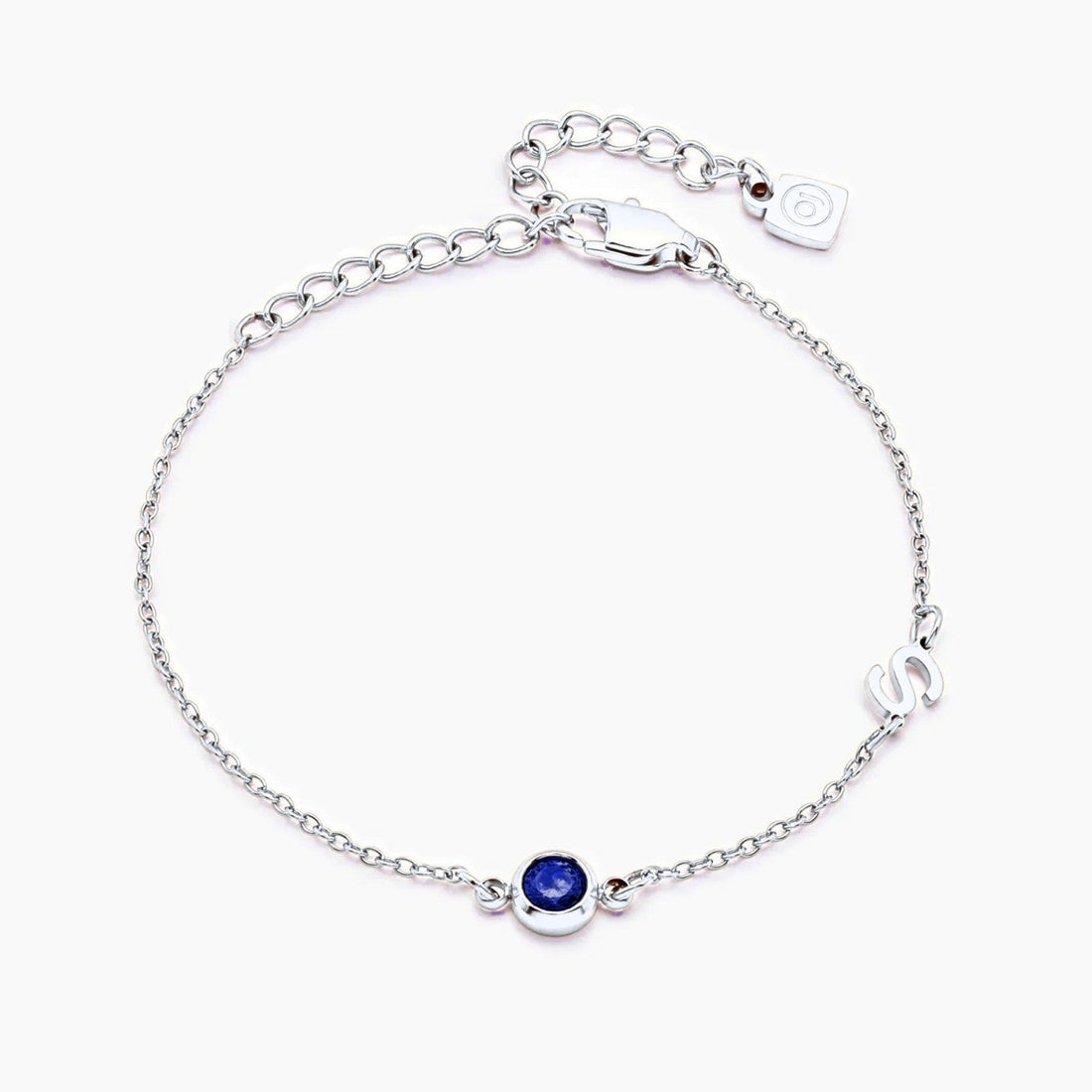 Bracelet with Initial and Birthstone