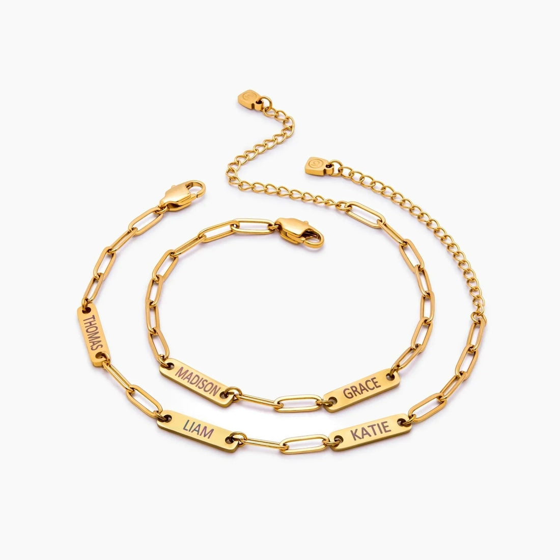 Paperclip Bracelet with Multiple Names