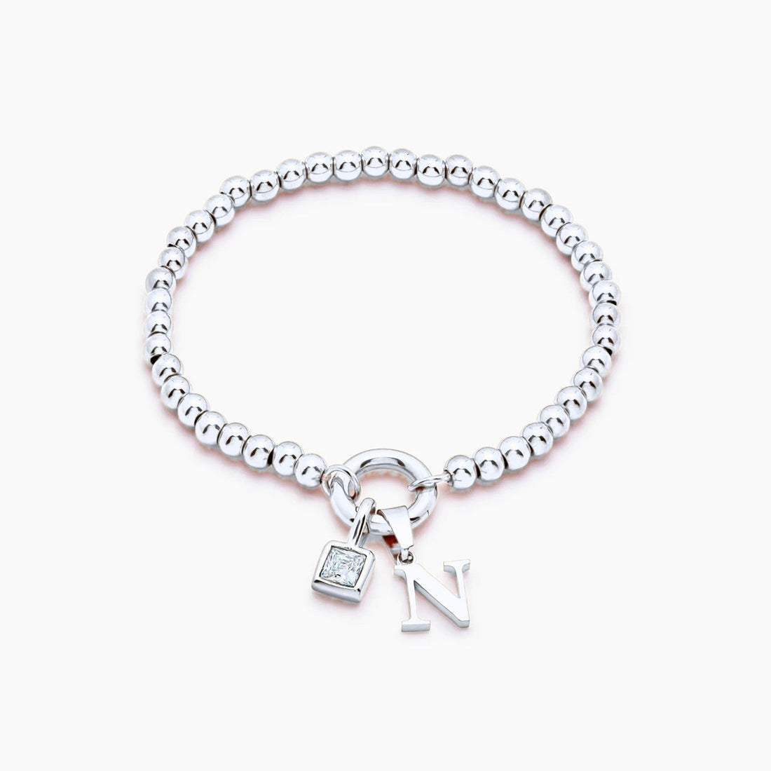 Initial Bracelet with Birthstone