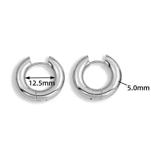 Large Round Stainless Steel Hoop Earrings
