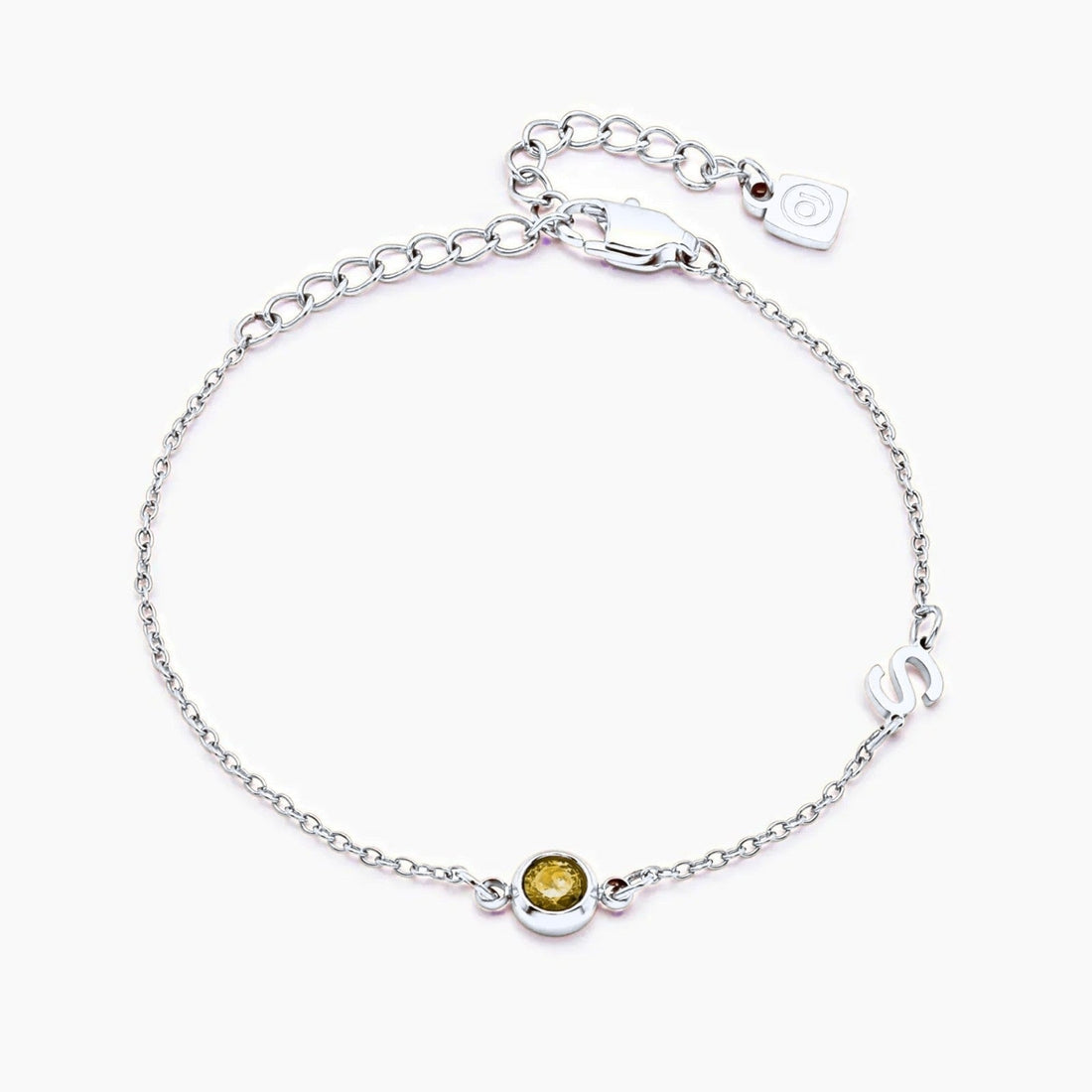 Bracelet with Initial and Birthstone