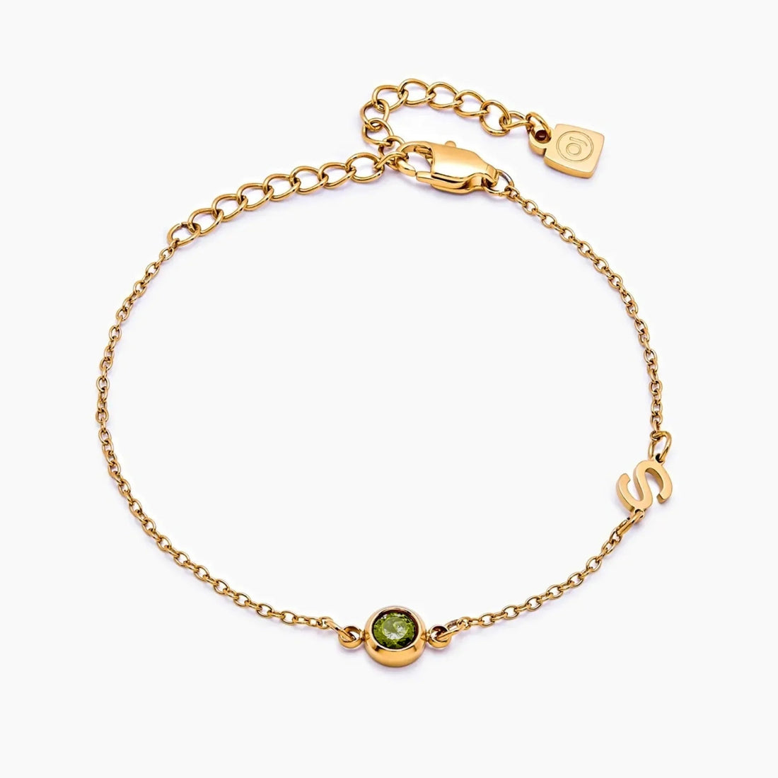 Bracelet with Initial and Birthstone