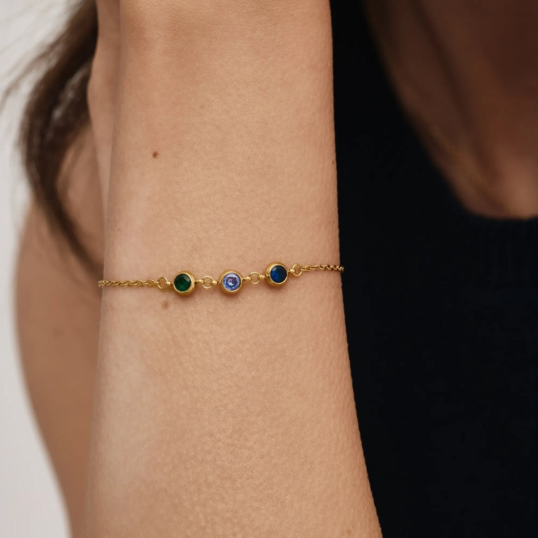 Personalized Bracelet with Multiple Birthstones