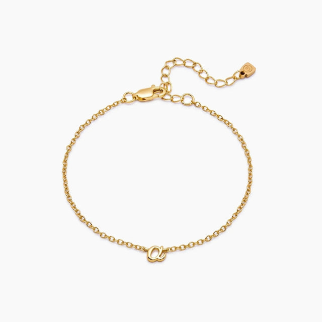 Delicate Bracelet with Cursive Initial