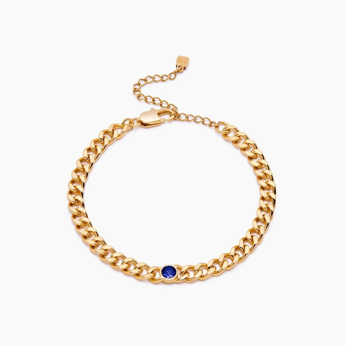 Curb Chain Bracelet with Birthstone