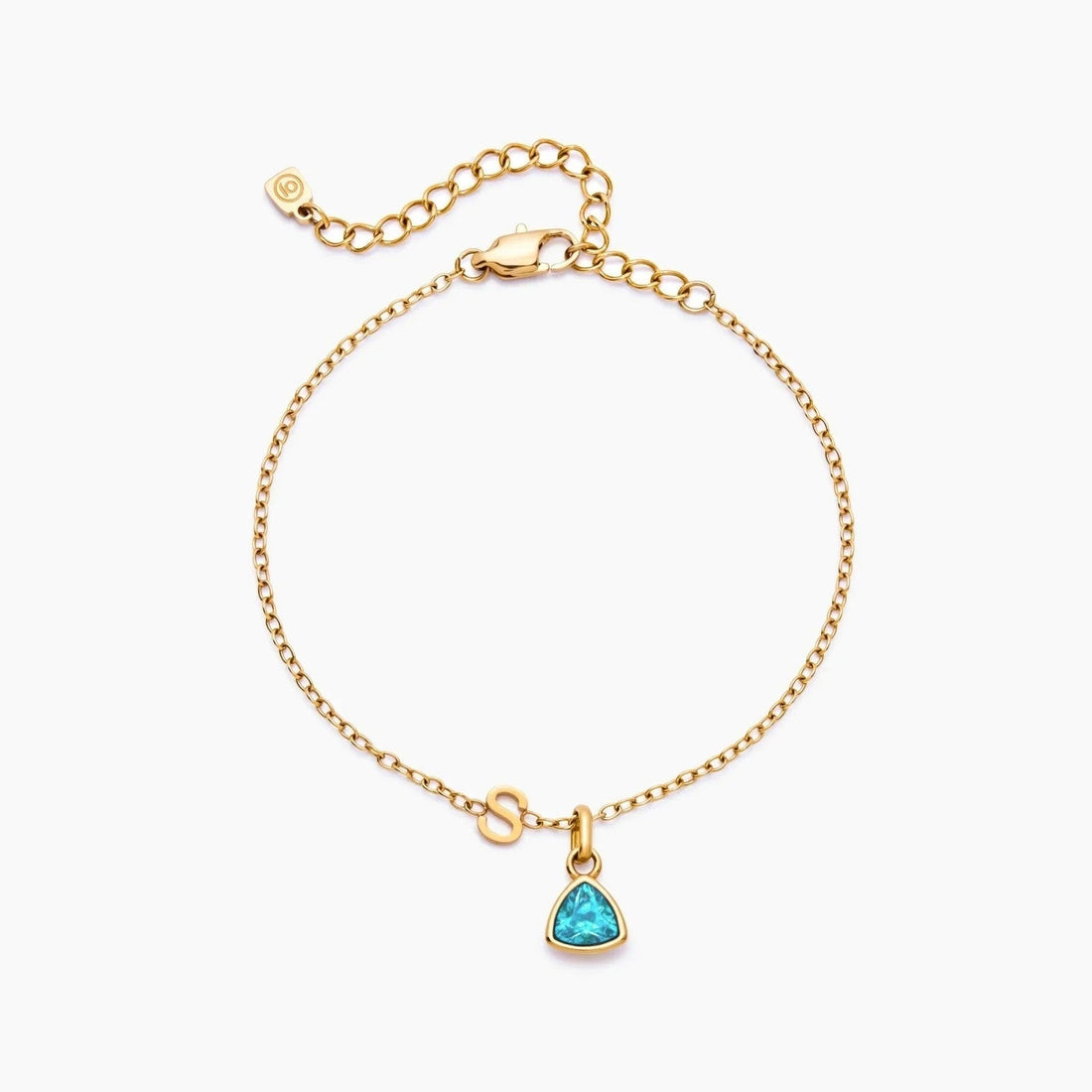 Charm Bracelet with Initial and Birthstone