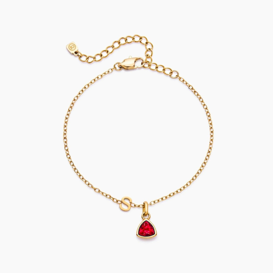 Charm Bracelet with Initial and Birthstone
