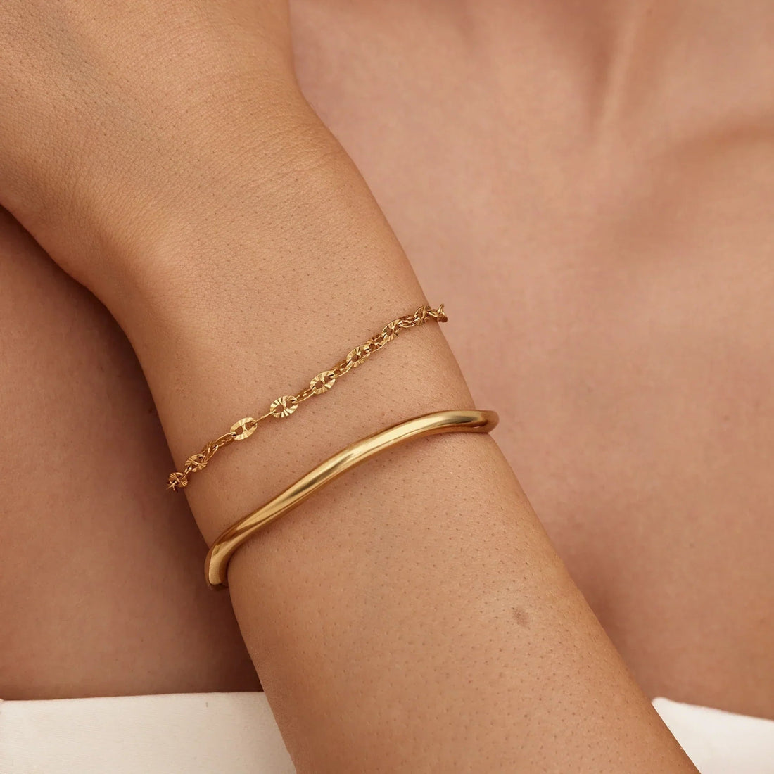 Sculptural Wave Cuff Bracelet