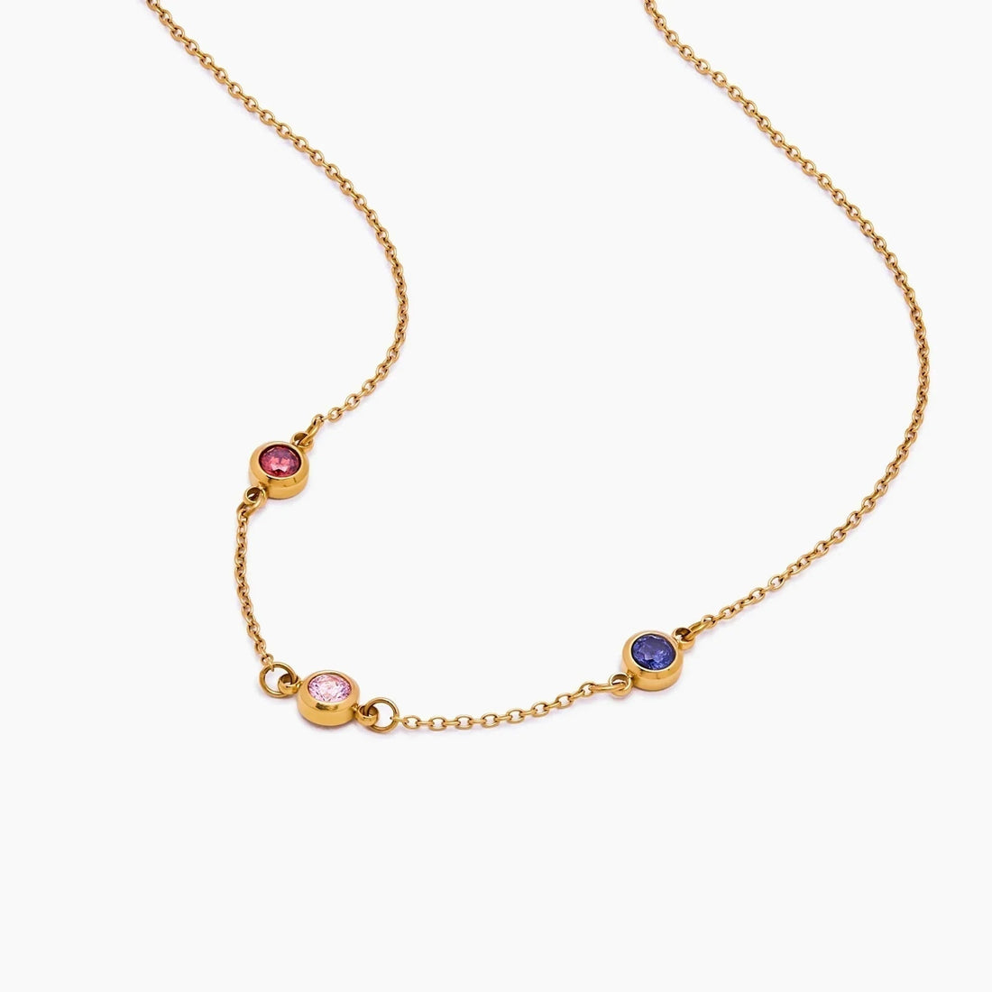 Personalized Necklace with Multiple Birthstones