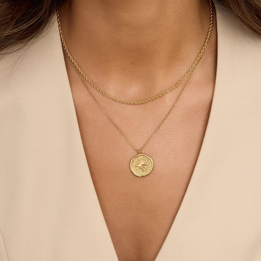 Gold Compass Necklace