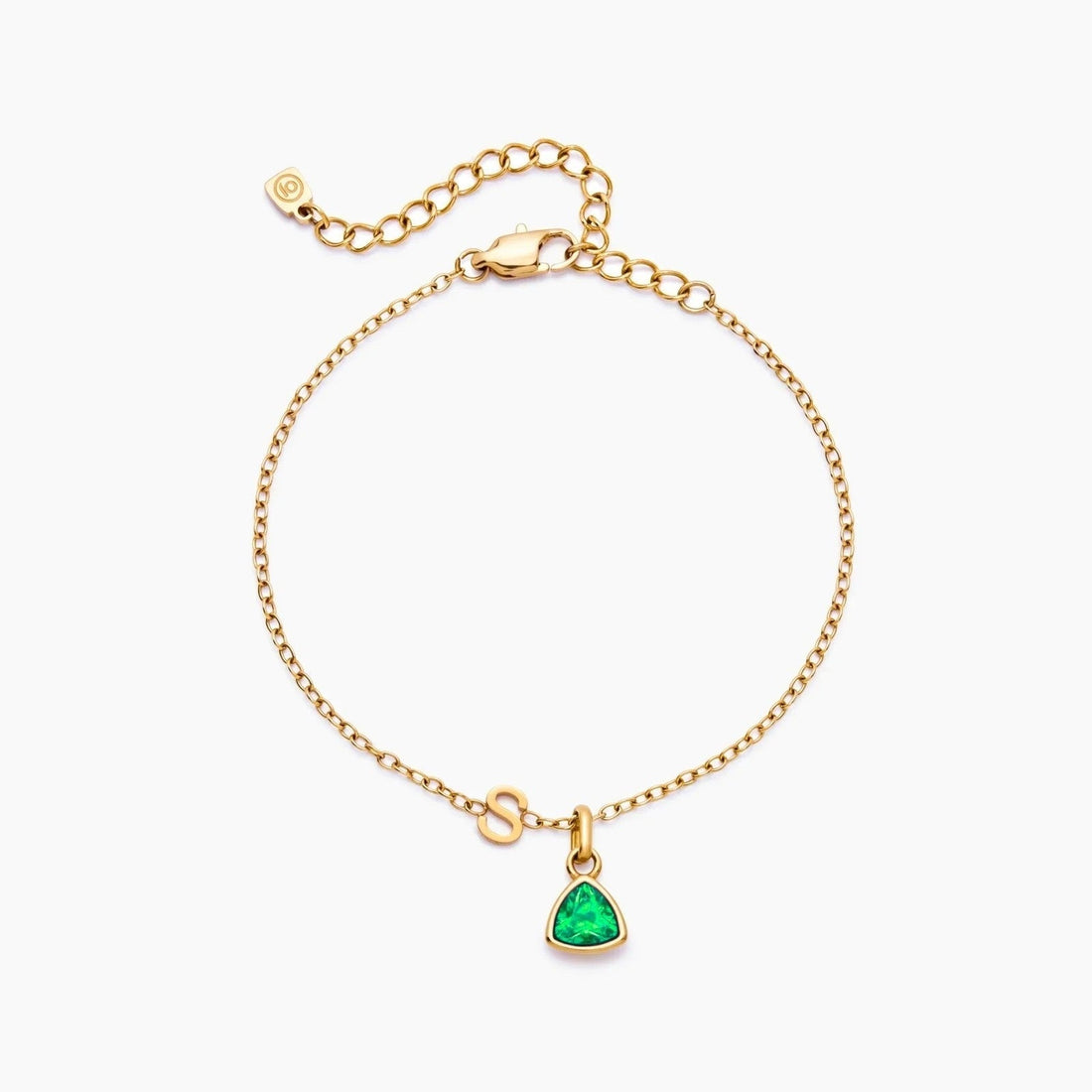 Charm Bracelet with Initial and Birthstone