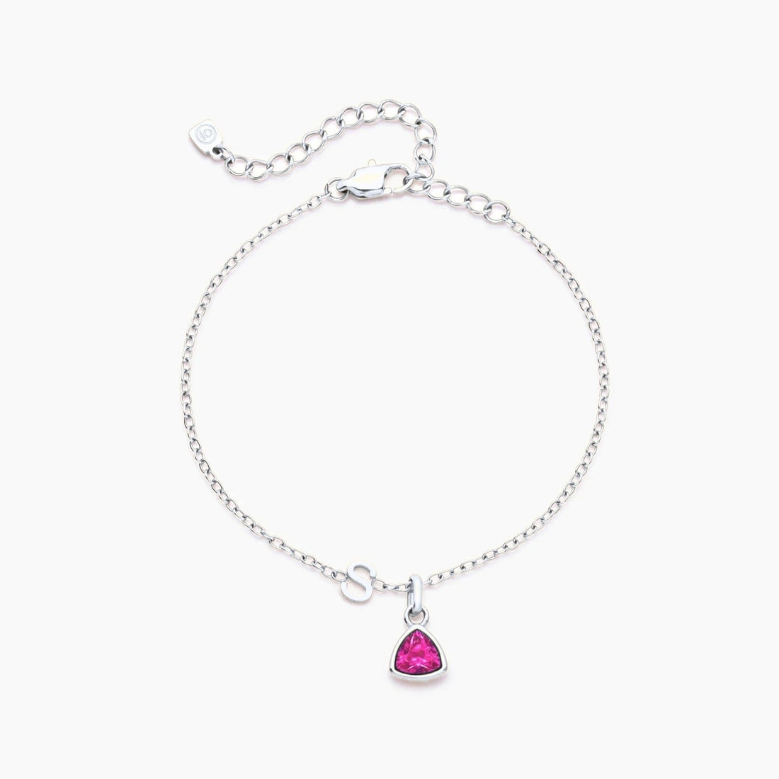 Charm Bracelet with Initial and Birthstone