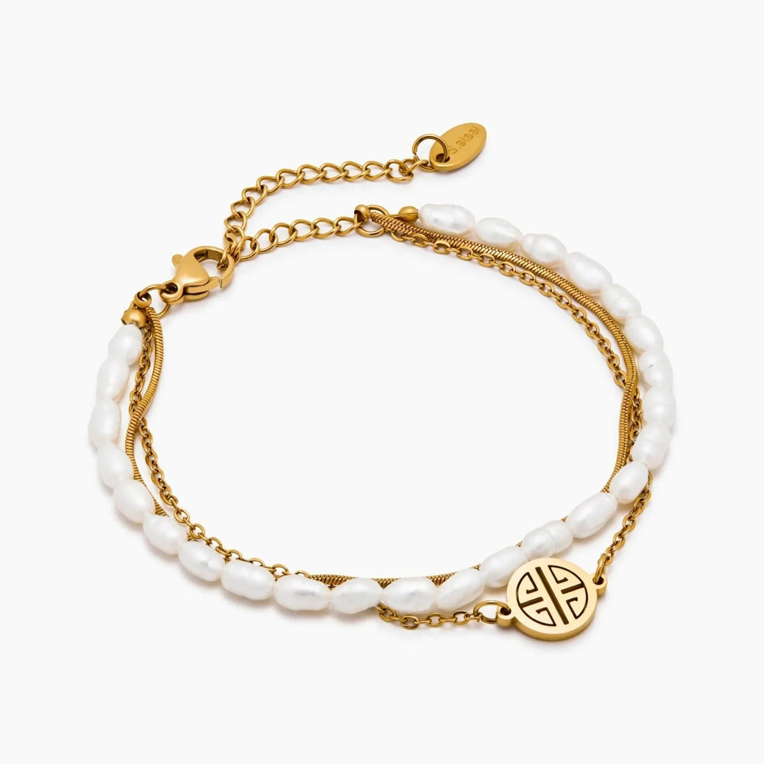 Sunshine Layered Pearl and Gold Bracelet