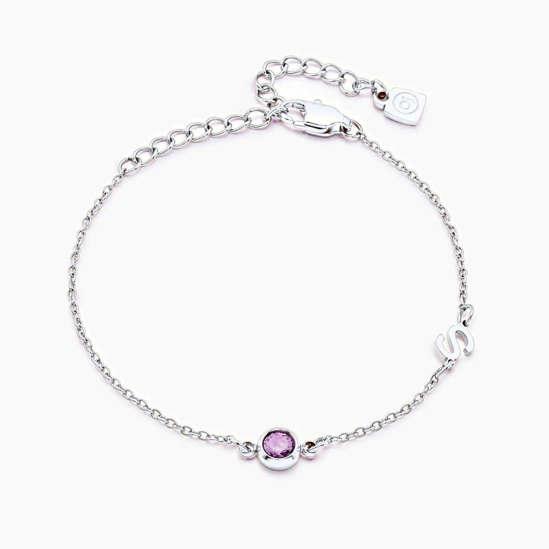 Bracelet with Initial and Birthstone