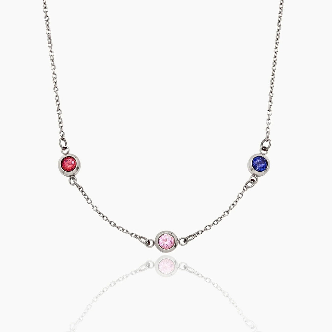 Personalized Necklace with Multiple Birthstones
