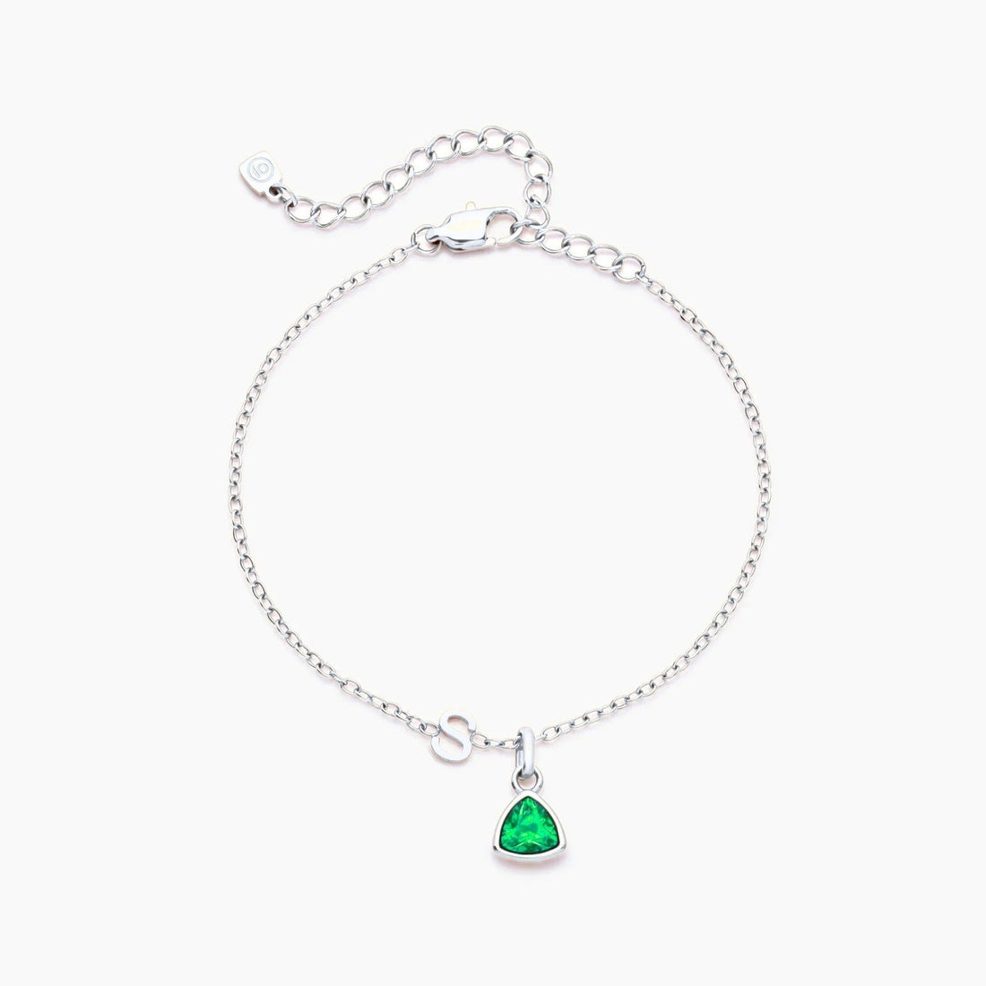 Charm Bracelet with Initial and Birthstone