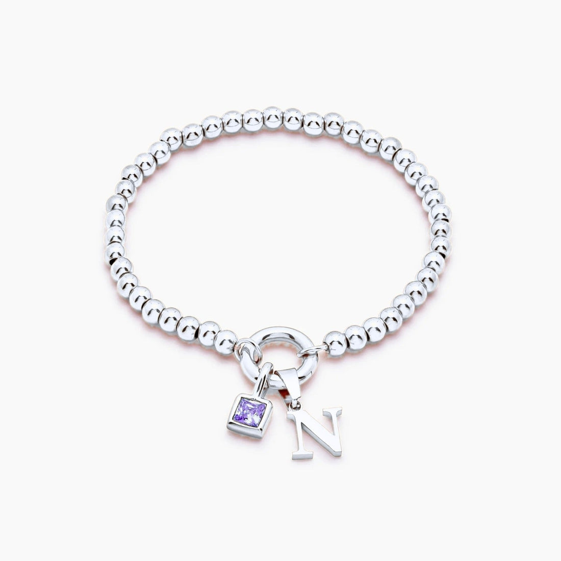 Initial Bracelet with Birthstone