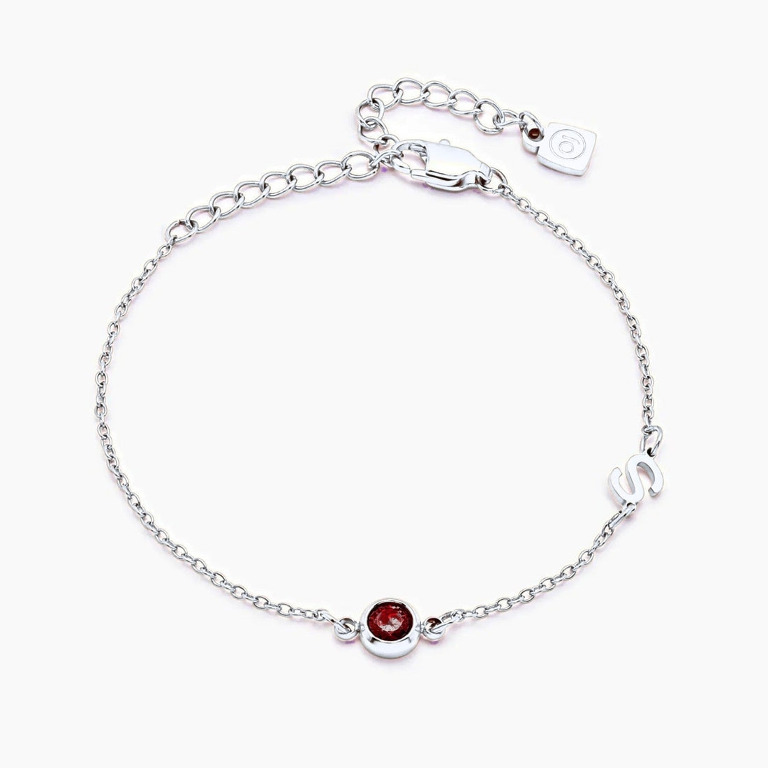 Bracelet with Initial and Birthstone