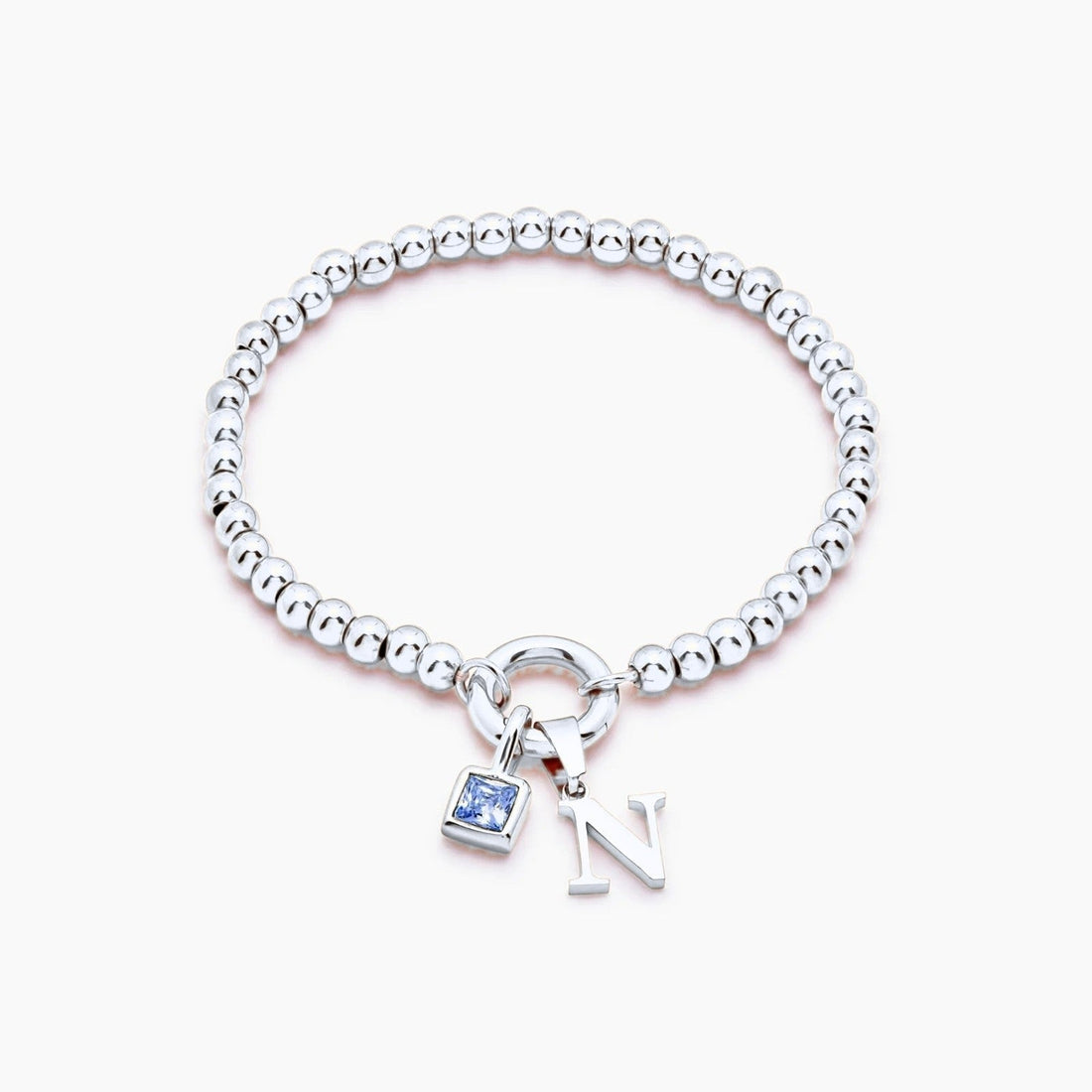 Initial Bracelet with Birthstone