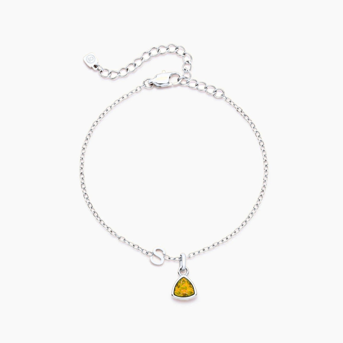 Charm Bracelet with Initial and Birthstone