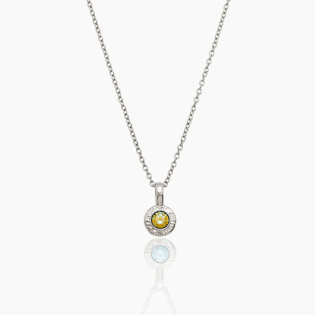 Necklace with Crushed Birthstone Pendant