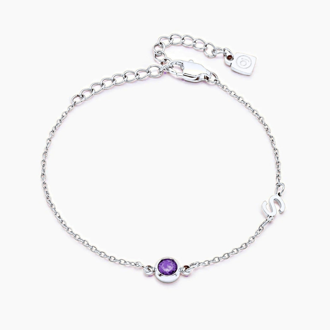 Bracelet with Initial and Birthstone