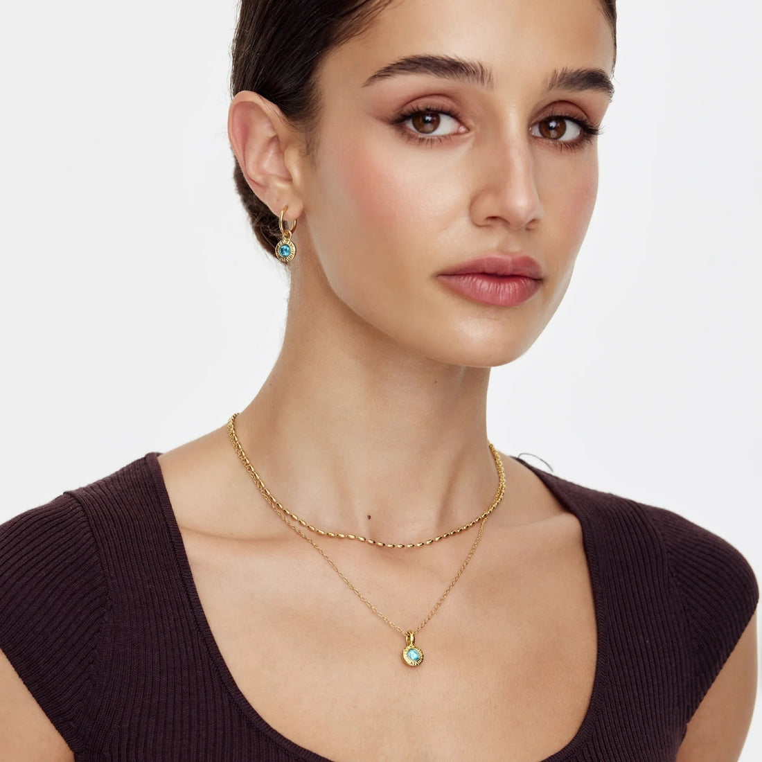 Necklace with Crushed Birthstone Pendant