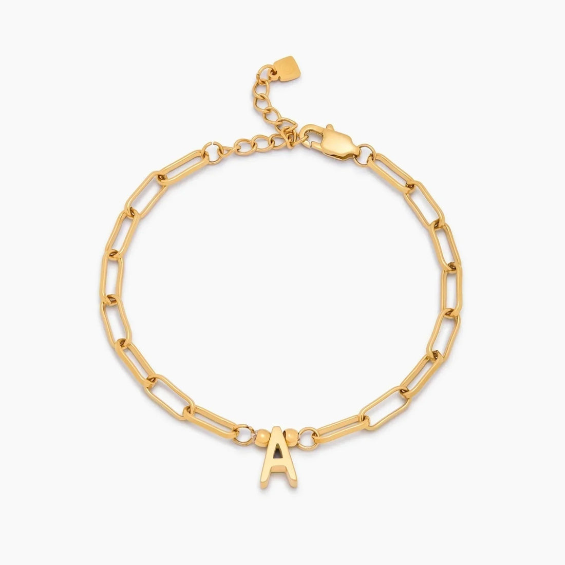 Paperclip Initial Charm Bracelet