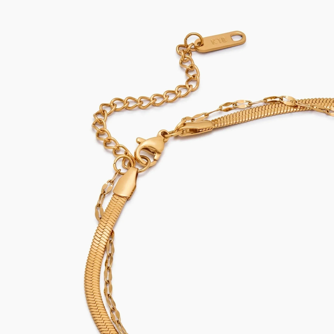 Layered Necklace with Snake Chain and Sequins
