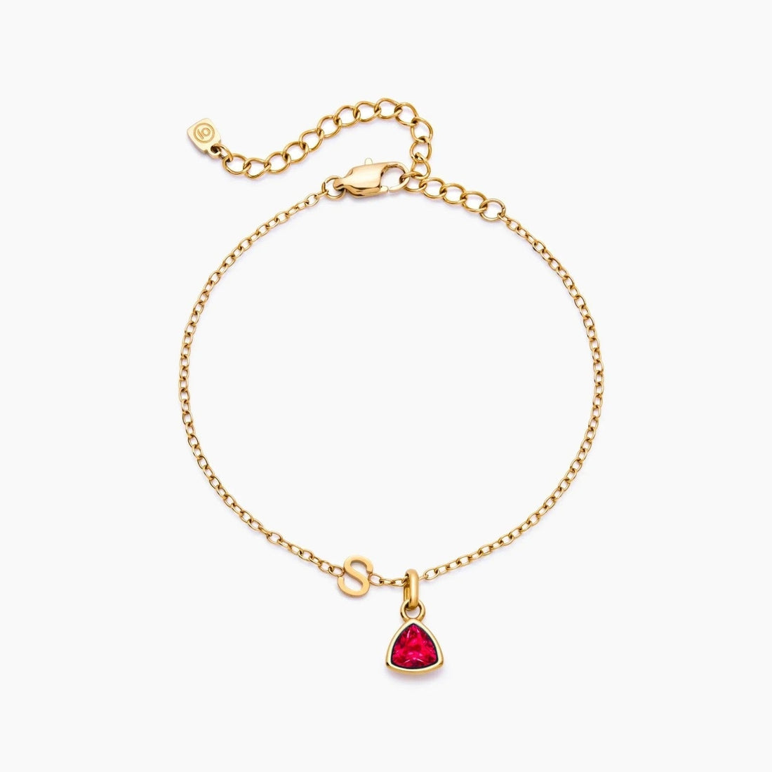 Charm Bracelet with Initial and Birthstone