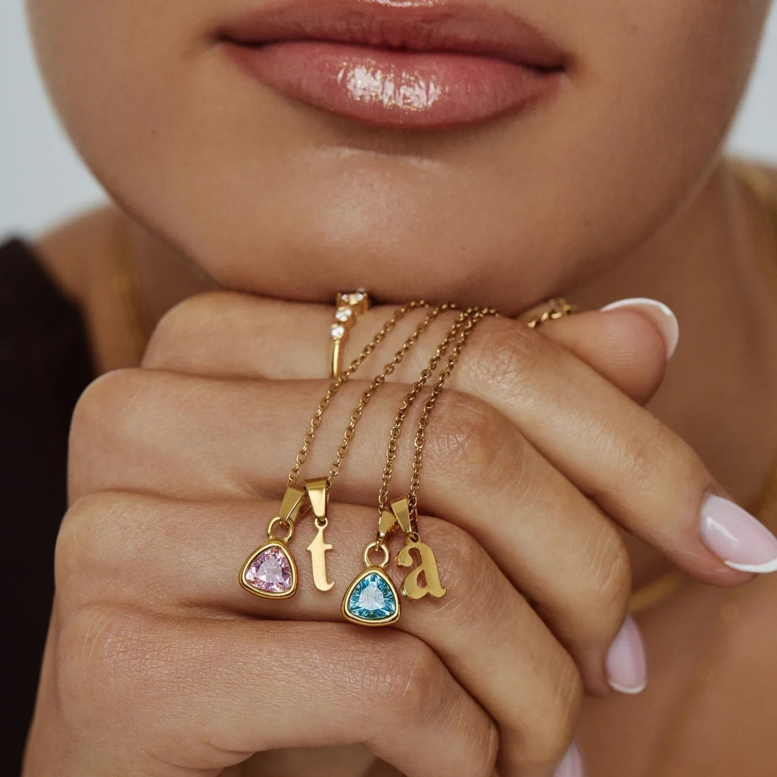 By Heart Initial and Birthstone Necklace