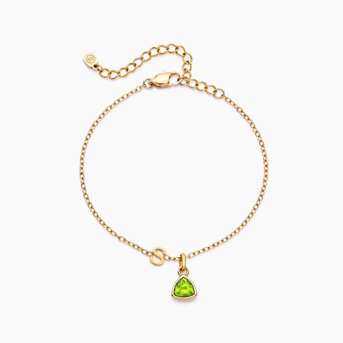 Charm Bracelet with Initial and Birthstone
