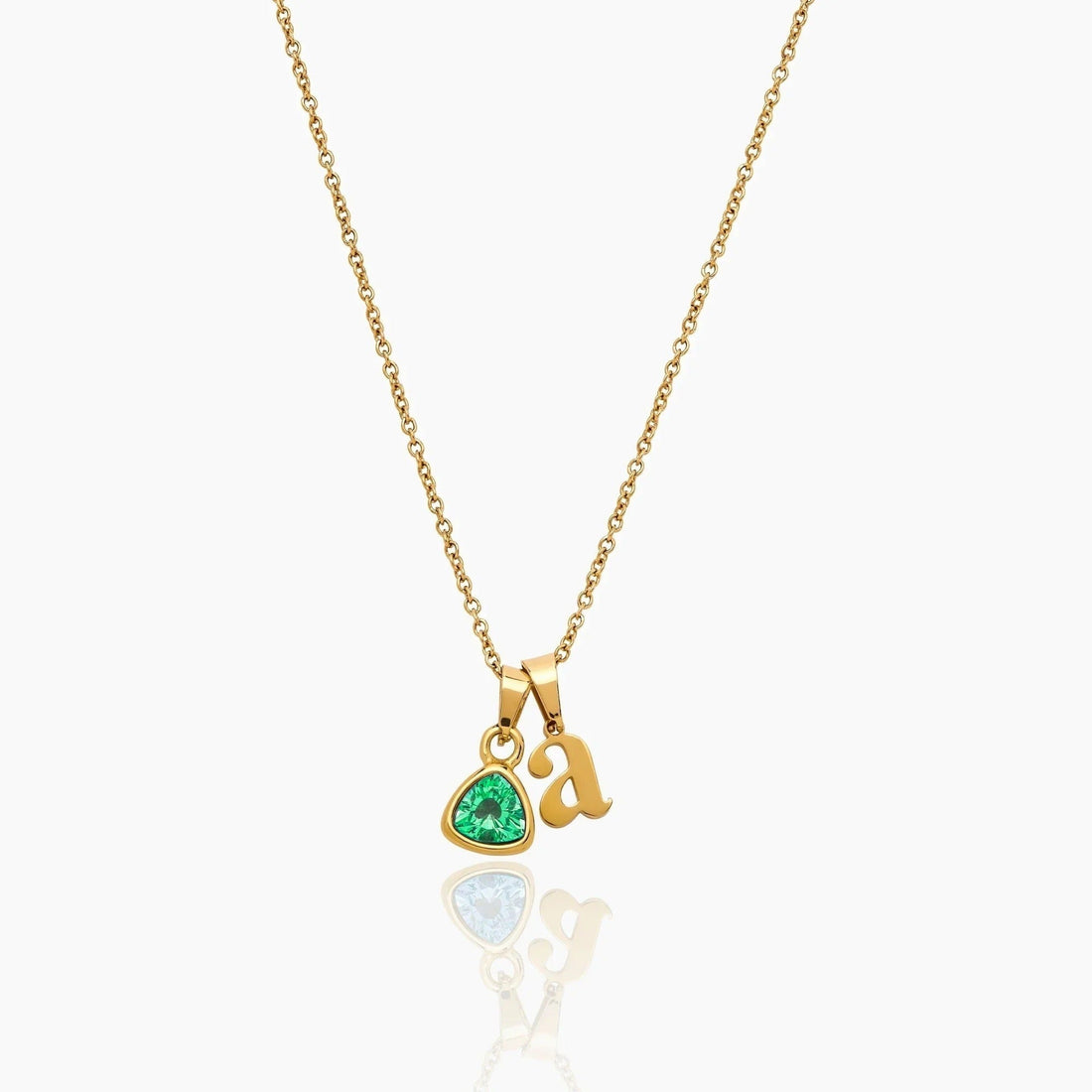 By Heart Initial and Birthstone Necklace