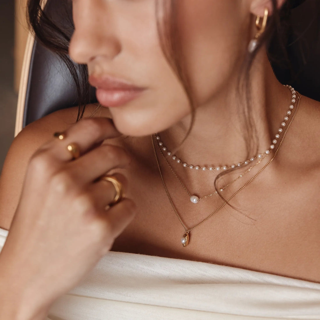 Luna Drop Pearl Necklace