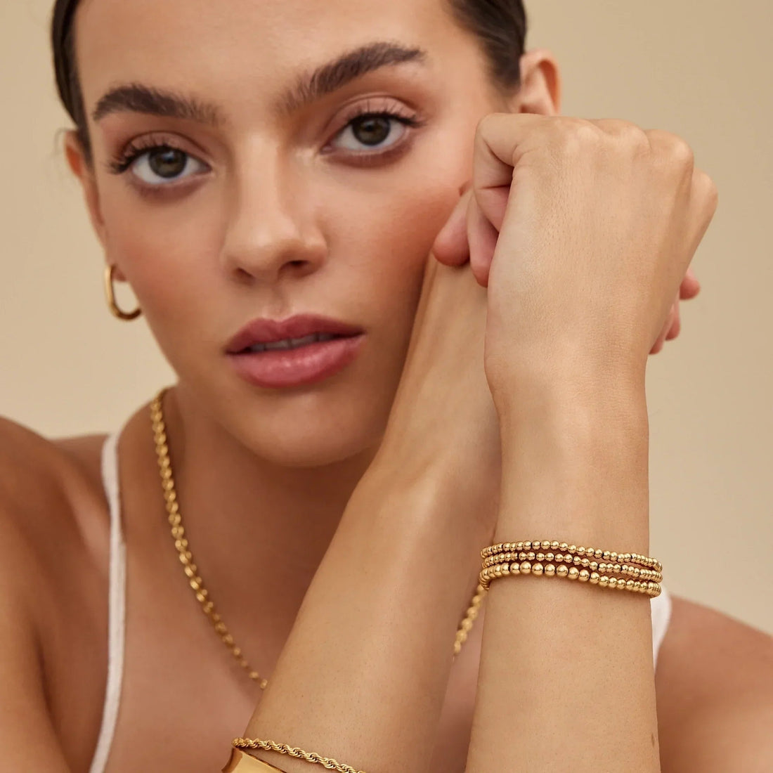 433 Bracelet Set with Gold Beads