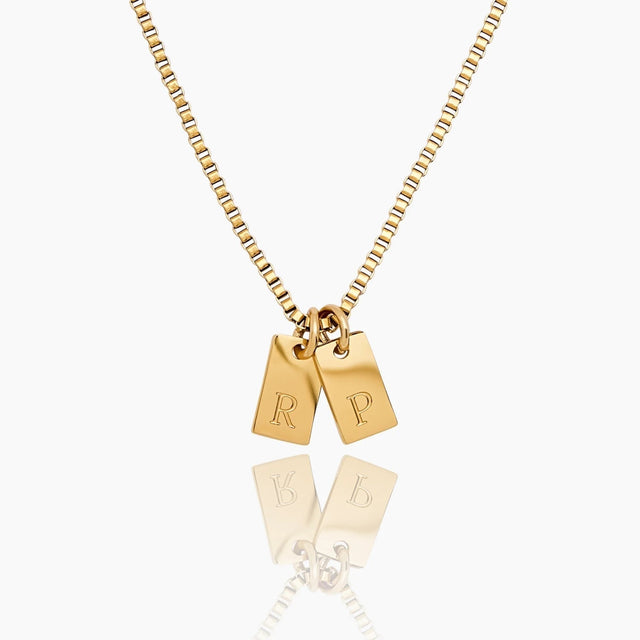 Initial Necklace with Tag