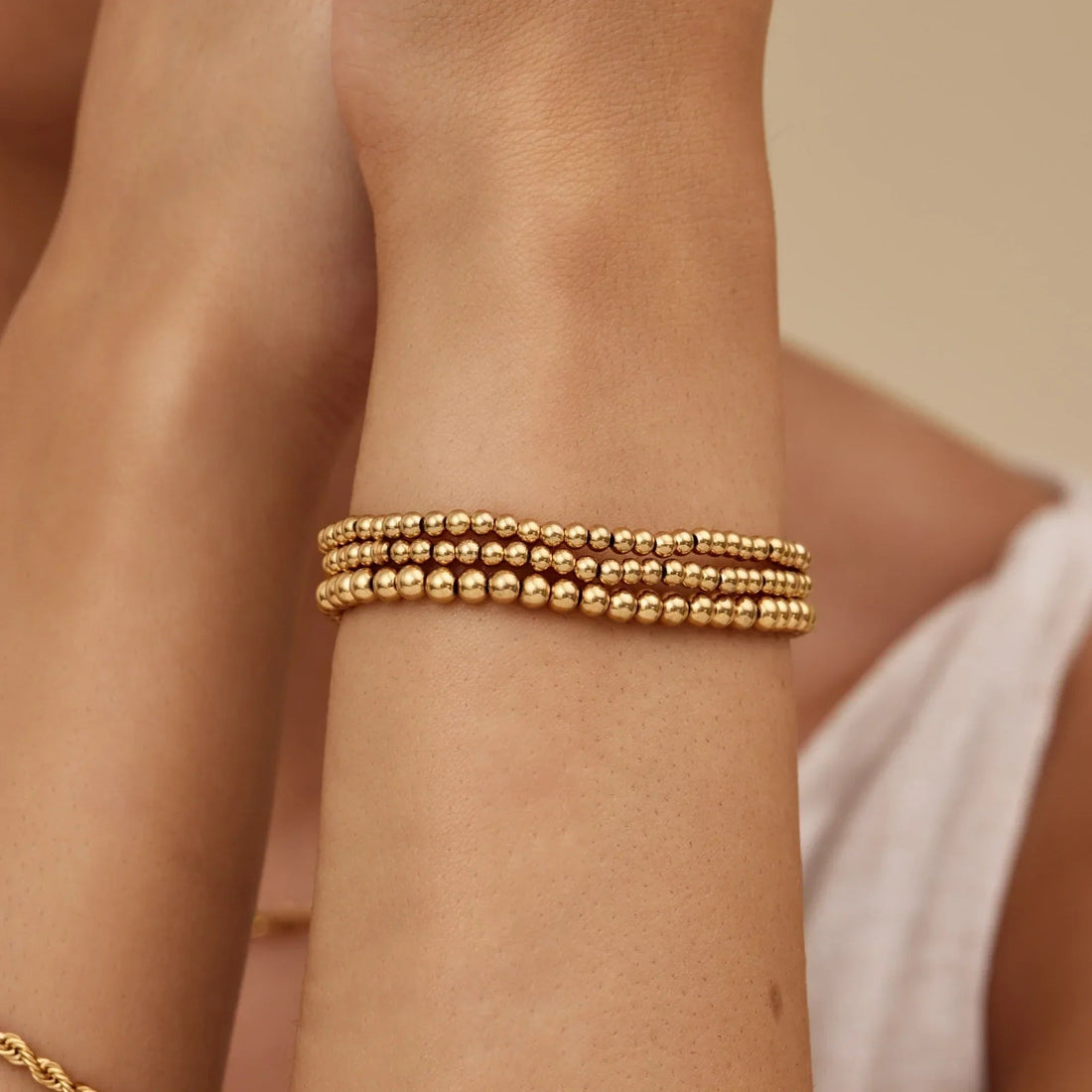 433 Bracelet Set with Gold Beads
